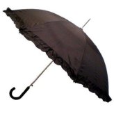 Ruffled Edge Stick Umbrella for Women (Available in White, Black, Purple, Pink, and Red)