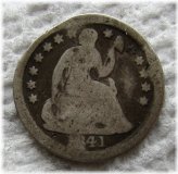 New Orleans 1841-O Seated Liberty Silver Half Dime - Rare Key Date