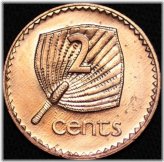 Fiji 1992 2 Cents Uncirculated Foreign Coin G #116