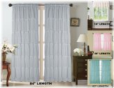 Ruffled Voile Sheer Curtain Panel