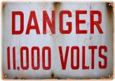 Vintage Voltage Warning Plaque