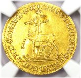 Stolberg 1/2 Gold Ducat Coin from 1745 - NGC Uncirculated Detail (UNC MS)