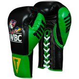 Championship Leather Boxing Gloves - Black/Green