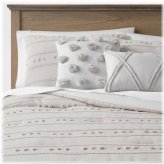 Quinlan Stripe Dot Gray Comforter Set