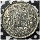 1944 Canadian Silver Half Dollar Coin