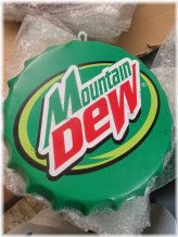 Mountain Dew Retro Bottle Cap Metal Sign