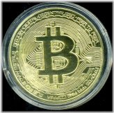 Bitcoin Commemorative Round Collectors Physical Coin "Bit Coin" Gold-Plated Token