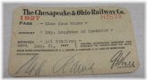 C&O Rail Pass - Operator's Daughter, 1927