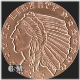 Copper Incuse Indian Round