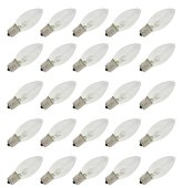 C9 Clear Replacement Bulbs - Cool White (25 Pack)