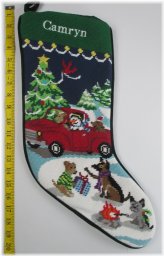 Frosty Needlepoint Christmas Stocking