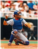 Mike Piazza - Dodgers Catching #1 Color Glossy Print