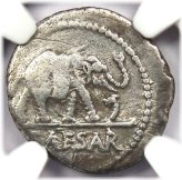 Silver Elephant Denarius - Julius Caesar 49 BC