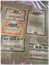 Franklin Mint Vintage Stock Certificates Bundle - Variety Pack