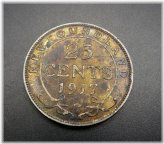Newfoundland Silver 20 Cents Coin from 1917