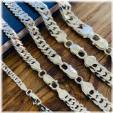 Double Cuban Sterling Silver Chain Jewelry