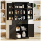 Black Kitchen Pantry Storage Cabinet