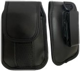 Black Leather Vertical Case with Pinch Clip