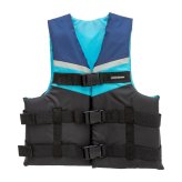 Blue & Black Adjustable Life Jacket Vest - Adult Sizes XS-3X