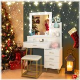 Glowing Reflections 4-Drawer Vanity Desk