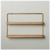 Brass & Wood Double Wall Shelf - Hearth & Hand with Magnolia