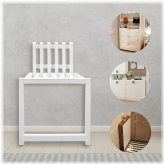 Versatile Wall-Mounted Wooden Seat and Footstool Set