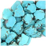 Turquoise Slice Nugget Beads - Blue Freeform 15" Strand