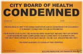 Condemned Sign - Warning of Health Hazards