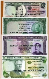 Mozambique Escudos Paper Money Set