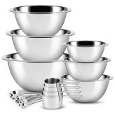 Precision Mix Set: 14 Stainless Steel Bowls with Measuring Cups and Spoons