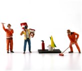 Miniature Track Marshal Figures for Slot Car Racing