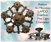 Art Nouveau Cast Iron Chandelier