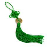 Green Fortune Coin Tassel - Feng Shui Collectible