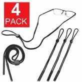 Sporty Secure Glasses Straps - Set of 4 Black Neck Cords