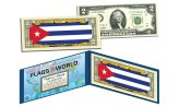 Patriotic Treasures: Authentic Two-Dollar Bank Note featuring Cuban Flag