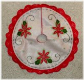 Poinsettia Applique Mini Tree Skirt