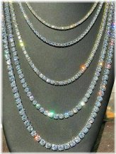 Sterling Silver CZ Iced Tennis Chain Necklace