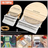 Wooden Disc Darning Loom with 14/28 Hooks for Speedweave Type Weaving in the US