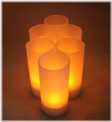 Flameless Flicker Tealights with Rechargeable Batteries and Charger Set