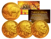 Gold-Plated Full Date Indian Head Nickels Set