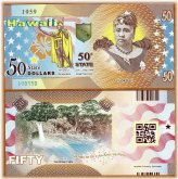 Rainbow Falls $50 Polymer Note with Liliuokalani Image