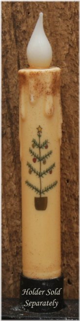 Vintage Feathered Taper Candle with Timer