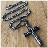 Steel Cross Pendant Necklace