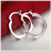 Silver Square Hoop Earrings