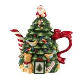 Festive Evergreen Tea Pot