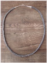 Southwestern Sterling Silver Saucer Bead Necklace by Doreen Jake