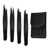 Black Steel Tweezers Set