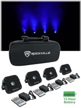 Rockville Mini RGBWA+UV Par Light Kit with RF Remote and Carrying Bag