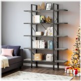 Rustic Industrial Open Storage Bookshelf