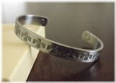 Copper and Silver Magnetic Therapy Bracelet with Aztec-Roman Design